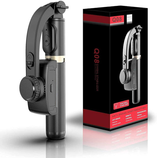 TECHNOVIEW Q08 Mini Gimbal Anti-Shake 1-Axis STABILIZER Extendable Selfie Stick Tripod